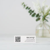 QR Code Black Modern Royal Chic Registrierung Mini Visitenkarte (Stehend Vorderseite)