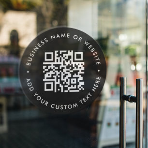 QR-Code Black Modern Stylish Business Store Fensteraufkleber