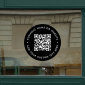 QR-Code | Black Modern Stylish Business Store Fensteraufkleber