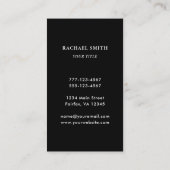 QR Code Black Modern Visitenkarte (Rückseite)