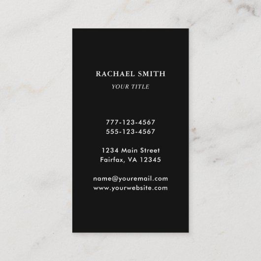 QR Code Black Modern Visitenkarte (Rückseite)