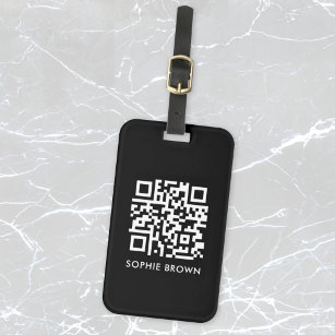 QR Code Black Moderne stilvolle Virtual Contact Lo Gepäckanhänger
