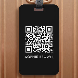 QR Code Black Moderne stilvolle Virtual Contact Lo Gepäckanhänger