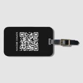 QR Code Black Moderne stilvolle Virtual Contact Lo Gepäckanhänger (Vorderseite (Horizontal))