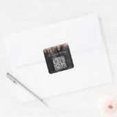 QR-Code Black Rose Gold Glitzer Tropfen Firmenname Quadratischer Aufkleber (Umschlag)