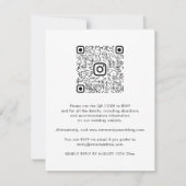 QR Code Black Silver Blu Navy Border Wedding (Rückseite)