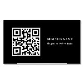 QR Code Black Simple Business Card Magnet (Vorderseite)
