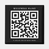 QR Code Black Simple Business Magnet (Vorne)
