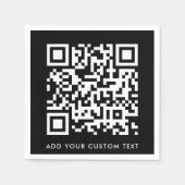 QR-Code | Black Stylish Modern Minimalistisch Bold Serviette (Vorderseite)