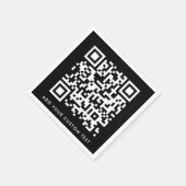 QR-Code | Black Stylish Modern Minimalistisch Bold Serviette (Ecke)