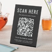 QR Code Black Tabletop Sockelschild (In Situ)