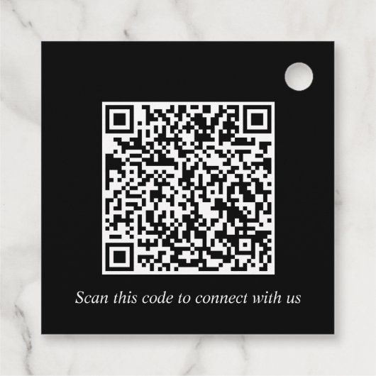 QR Code Black Vielen Dank Geschenkanhänger (Rückseite)