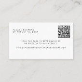 QR code black white monogram wedding website RSVP Begleitkarte (Rückseite)