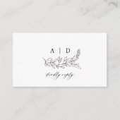 QR code black white monogram wedding website RSVP Begleitkarte (Vorderseite)