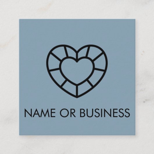 QR Code Blass Beruflich Gem Herzplatz Quadratische Visitenkarte (Vorderseite)