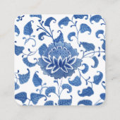 QR-Code Blau-Chinesisch-Vase-Hochzeit RSVP Begleitkarte (Rückseite)