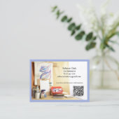 QR-Code Blau Kunstlehrer Tutor Kunstunterricht  Visitenkarte (Stehend Vorderseite)