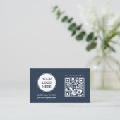 QR-Code Blau Logo Visitenkarte (Stehend Vorderseite)