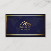 Qr Code Blau Modern Minimalistisch Beruflich Visitenkarte (Vorderseite)