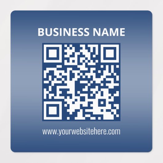 QR-Code | Blau (oder eine beliebige Farbe) strahle Etiketten (Design 1)