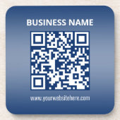 QR-Code | Blau (oder eine beliebige Farbe) strahle Getränkeuntersetzer (Vorderseite)