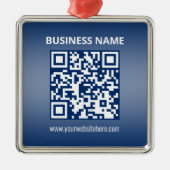 QR-Code | Blau (oder eine beliebige Farbe) strahle Ornament Aus Metall (Vorne)