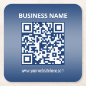 QR-Code | Blau (oder eine beliebige Farbe) strahle Rechteckiger Pappuntersetzer (Vorderseite)