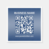 QR-Code | Blau (oder eine beliebige Farbe) strahle Serviette (Vorderseite)