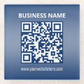 QR-Code | Blau (oder jede Farbe) Gradient Glasuntersetzer (Vorderseite)