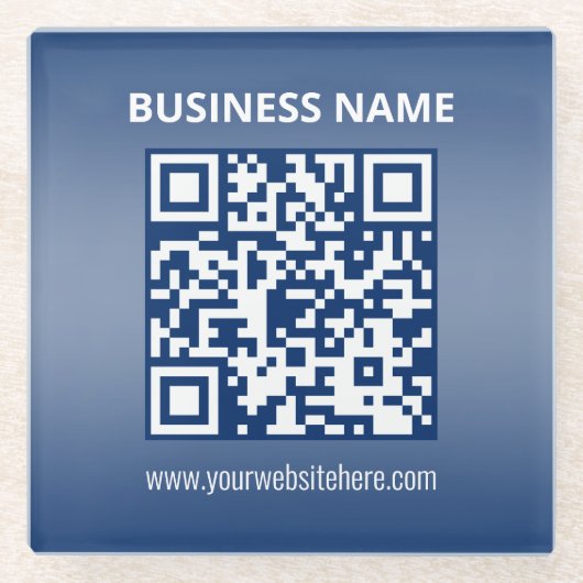QR-Code | Blau (oder jede Farbe) Gradient Glasuntersetzer (Vorderseite)