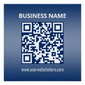 QR-Code | Blau (oder jede Farbe) Gradient Poster (Vorderseite)