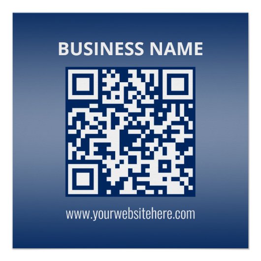 QR-Code | Blau (oder jede Farbe) Gradient Poster (Vorderseite)