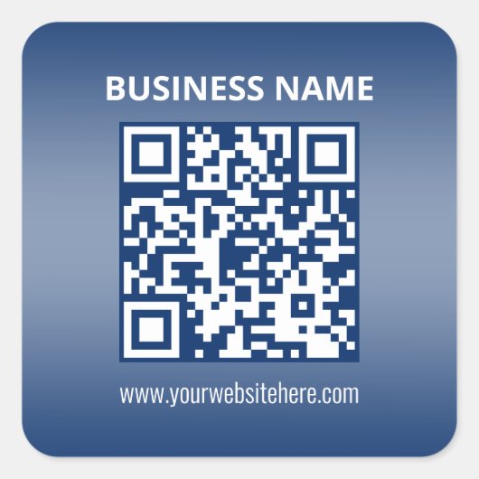 QR-Code | Blau (oder jede Farbe) Gradient Quadratischer Aufkleber (Vorderseite)