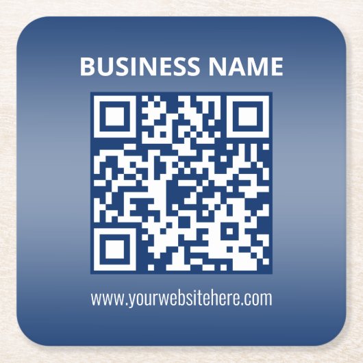 QR-Code | Blau (oder jede Farbe) Gradient Rechteckiger Pappuntersetzer (Vorderseite)
