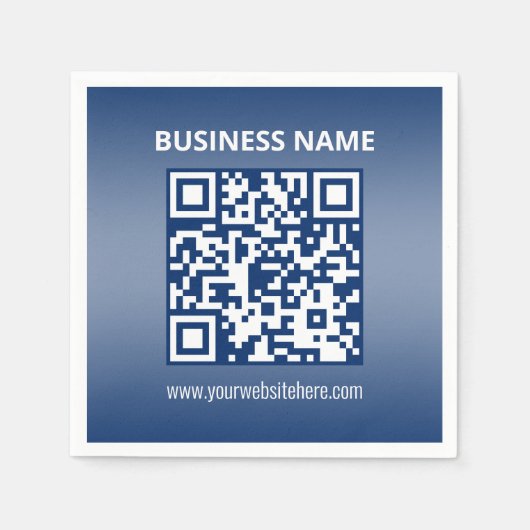 QR-Code | Blau (oder jede Farbe) Gradient Serviette (Vorderseite)