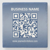 QR-Code | Blau (oder jede Farbe) Gradient Steinuntersetzer (Vorderseite)