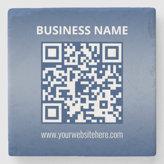 QR-Code | Blau (oder jede Farbe) Gradient Steinuntersetzer (Vorderseite)