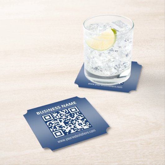 QR-Code | Blau (oder jede Farbe) Gradient Untersetzer (Vor Ort)