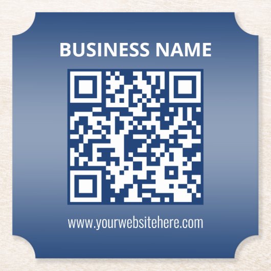 QR-Code | Blau (oder jede Farbe) Gradient Untersetzer (Vorderseite)