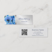 QR-Code | Blau-Orchid-Silber Mini Visitenkarte (Vorne/Hinten)