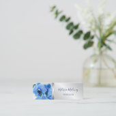 QR-Code | Blau-Orchid-Silber Mini Visitenkarte (Stehend Vorderseite)