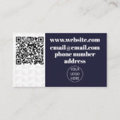 Qr-Code Blau- und weiße Visitenkarte (Rückseite)