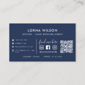 QR-Code Blau & Weiß Professioneller Notar Visitenkarte (Rückseite)