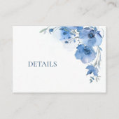 QR-Code Blaue Aquarellblume Begleitkarte (Vorderseite)
