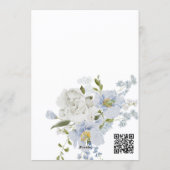 QR-Code Blaues Blumenmuster "Something Blue" Braut Einladung (Rückseite)