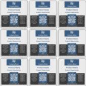 QR-Code Blaues Schwarz-weißes Quadrat-Container-Et Aufkleber (Vorderseite)