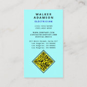 (QR-Code & Blitze) Moderner elektrischer Dienst Visitenkarte (Rückseite)