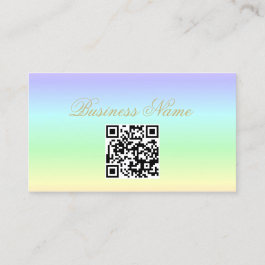 QR-Code-Blue Angel on a pastel rainbow background Visitenkarte (Rückseite)