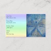 QR-Code-Blue Angel on a pastel rainbow background Visitenkarte (Vorderseite)