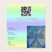 QR-Code-Blue Angel on a rainbow background Visitenkarten (Außenseite Aufgefaltet)